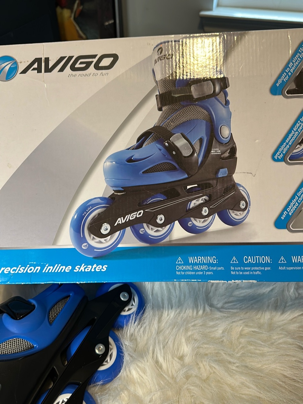 Avigo Kids Blue Inline Skates with Adjustable Straps